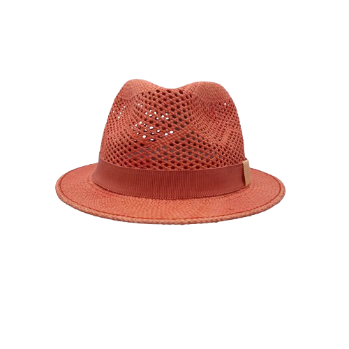 Chapeau Panama Ajouré Enfant Trilby Corail