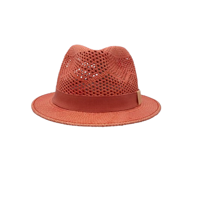 Chapeau Panama Ajouré Enfant Trilby Corail