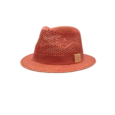 Chapeau Panama Ajouré Enfant Trilby Corail