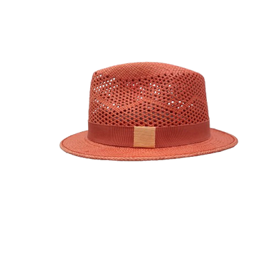 Chapeau Panama Ajouré Enfant Trilby Corail