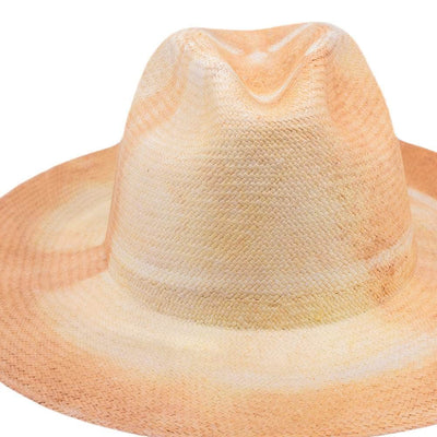 Lacerise-sur-le-chapeau Chapeau Panama Arizona Tie and Die Beige