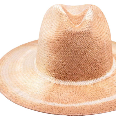 Lacerise-sur-le-chapeau Chapeau Panama Arizona Tie and Die Beige