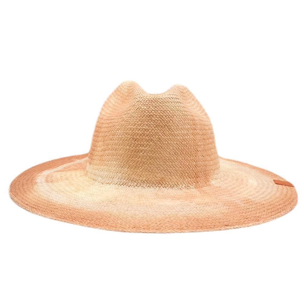 Lacerise-sur-le-chapeau Chapeau Panama Arizona Tie and Die Beige