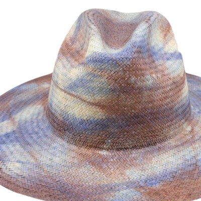 Lacerise sur-le-chapeau Panama Hat Arizona Tie et Die Blue