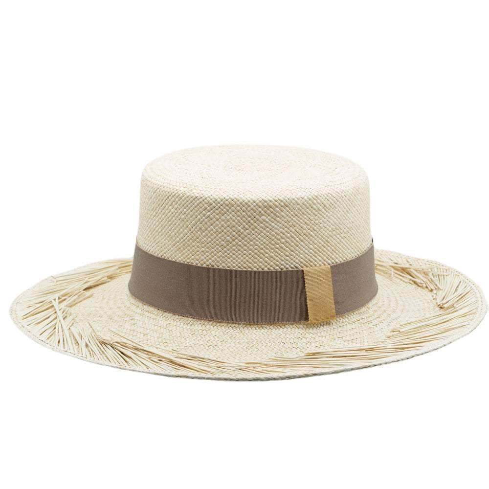 Lacerise-sur-le-chapeau Chapeaux Chapeau panama Campaña Marron glacé