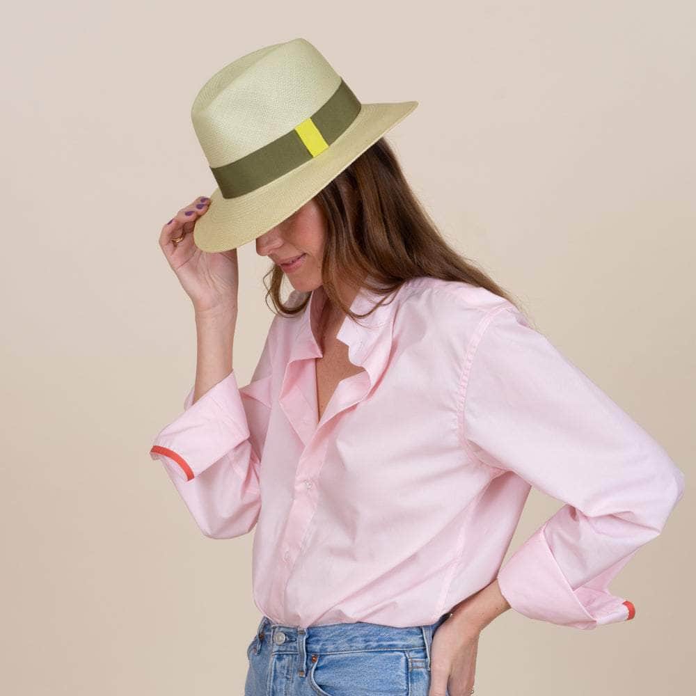 Lacerise sur-le-chapeau Panama Hat Classic - Almond Model