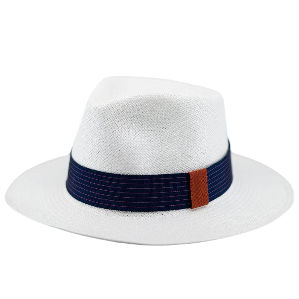 Lacerise-sur-le-chapeau Chapeau Panama Native rayures tennis Marine