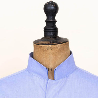 Lacerise sur-le-chapeau shirt Blue shirt Inverted collar Sienna