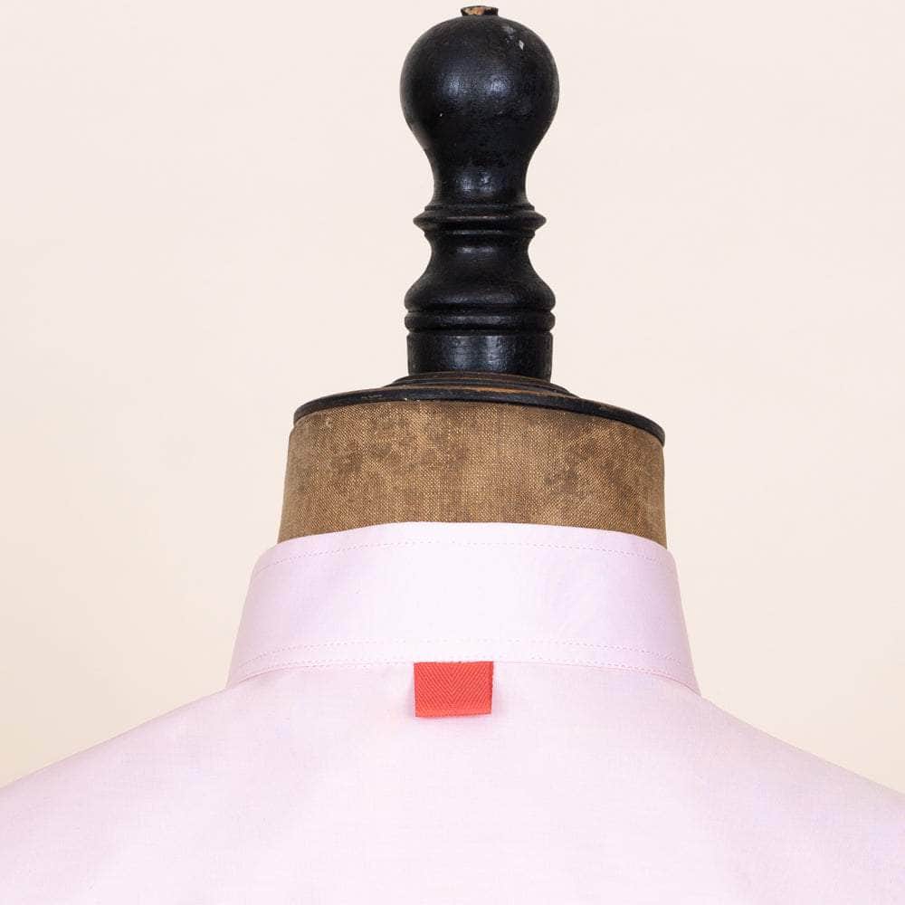 Lacerise-sur-le-chapeau shirt Pink shirt Officer collar Pink peach