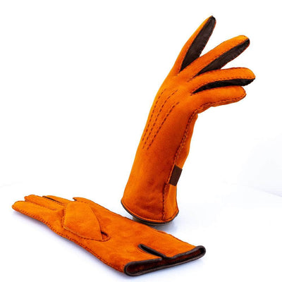 Lacerise-sur-le-chapeau Gants Gants Femme Orange