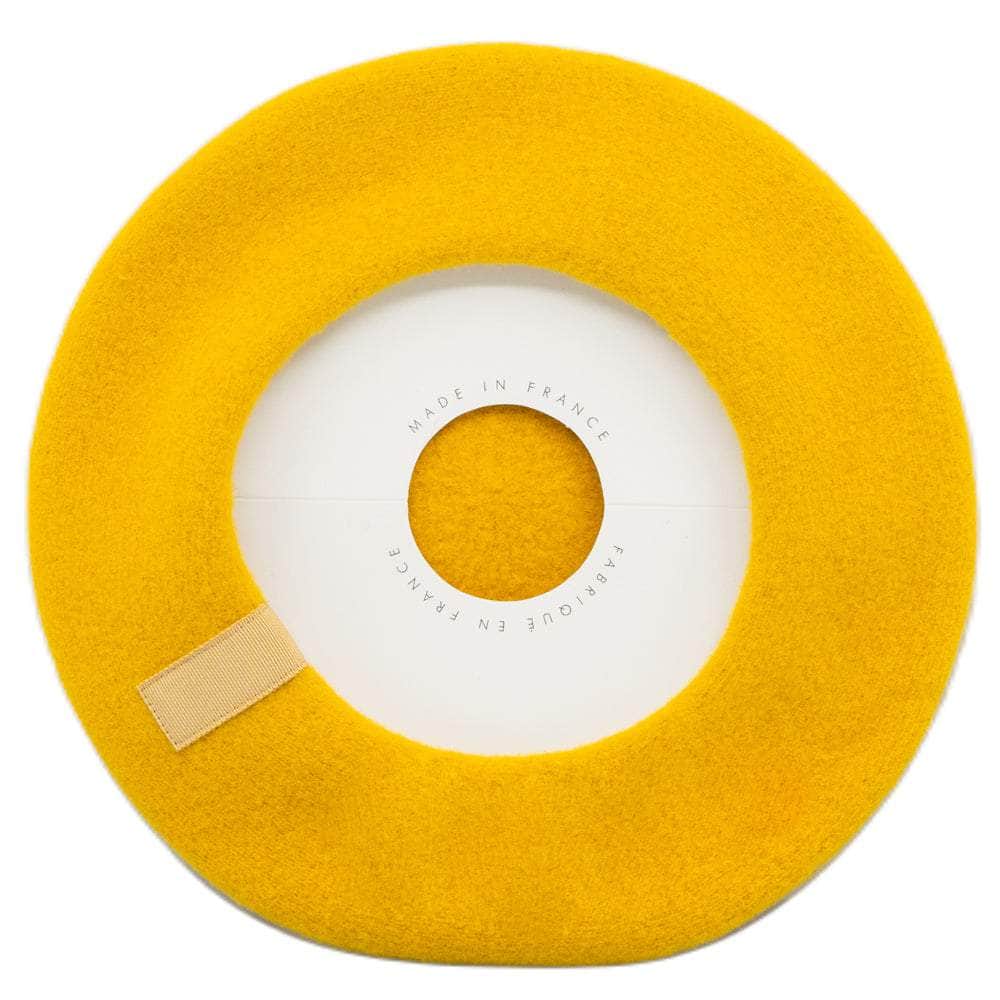 Lacerise-on-the-hat Mustard Classic Beret