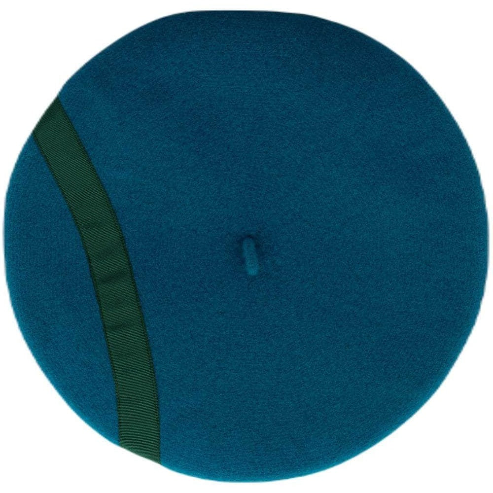 Lacerise-sur-le-chapeau Bleu Paon Béret Graphique Bleu Paon