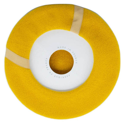 Lacerise-on-the-Hat Mustard Graphic Beret