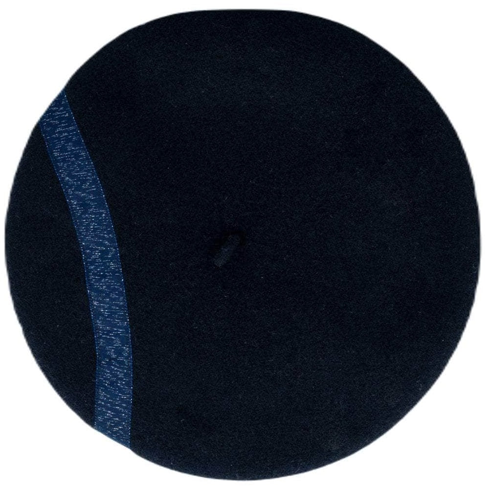 Lacerise sur-le-chapeau ブラックグラフィックベレー帽