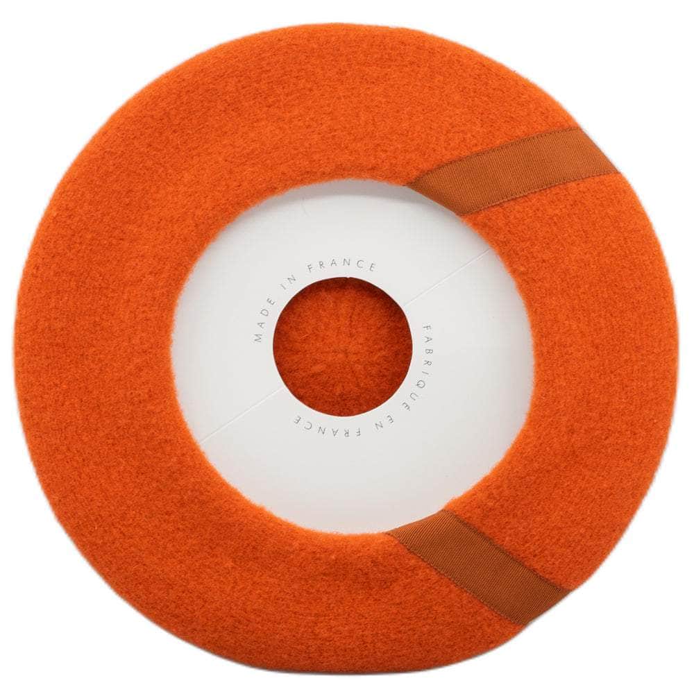 Lacerise-on-the-hat Orange Graphic Beret