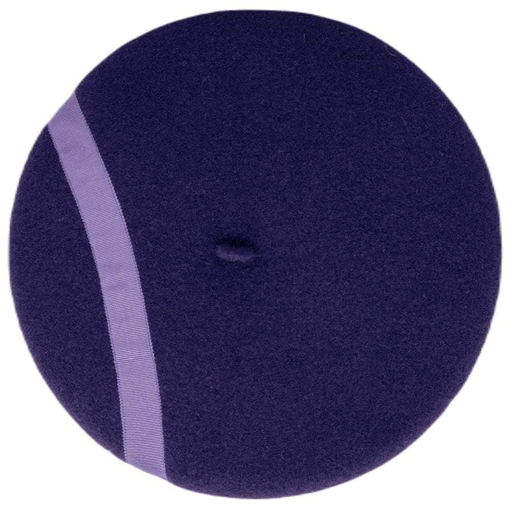 Purple Lacerise-on-the-Hat Purple Graphic Beret