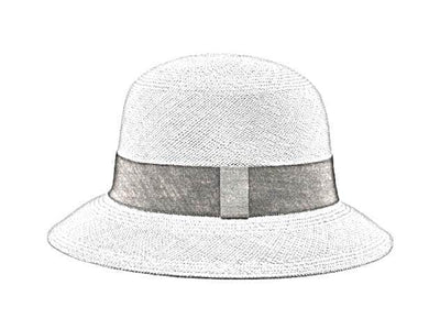 Lacerise-sur-le-chapeau cloche-paille-sur-mesure オーダーメイドの麦わらクローシュ帽。