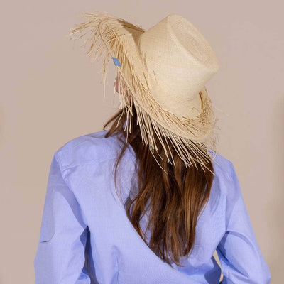 Lacerise sur-le-chapeau Panama Campañas Hat Natural Blue
