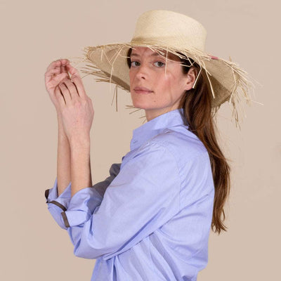 Lacerise sur-le-chapeau Panama Campañas Hat Natural pink